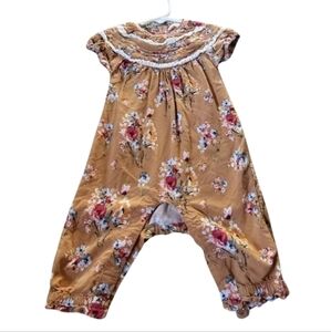 NWOT Matilda Jane Baby Girl Romper Bodysuit Orange Floral Spring Fall 6-12 Month